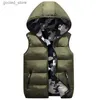 Herenvesten DIMUSI Herenvesten Winter Mouwloze jassen Heren Double-Wear Katoen gewatteerd vest met capuchon Jassen Heren Dikke warme vesten Kleding Q231129