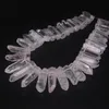 35-38pcs Strand Large Size Raw Clear Crystal Quartz Top Drilled Points Polished Natural Gems Tusk Stick Spike Pendant Beads Bulk 2242S