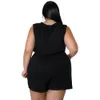 Calças xl4xl plus size macacões verão 2022 roupas femininas moda casual com decote em v sem mangas feminino macacão dropshipping atacado