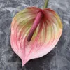 Flores decorativas 2pc 3d Impressão LATEX Palm Anthurium Artificial Decoration Fake Flower Flower Wedding Party Event Decor Floral