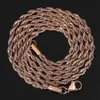 2mm 3mm Twist Chain Gold Plated Stainless Steel Necklace Rope Chain Necklace