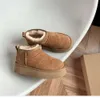 Ultra Boot Designer Frau Plattform Schnee Stiefel Australien Pelz Warme Schuhe Echtes Leder Kastanien Knöchel Flauschigen Booties Für Frauen Antilope braun Farbe Hochwertige Schuhe