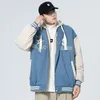 Diseñador con capucha Fleece Sudaderas con capucha Chaqueta Hombres Moda de primavera Mens Single Breasted Patchwork Varsity Letter Man College Chaqueta de béisbol Ropa de hombre Abrigos