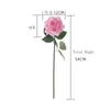 Fleurs décoratives 6 pièces fausses 54 cm de longue tige branche unique roses hydratées rose artificielle pour bouquet de mariage chambre table décor de bureau