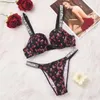 Sexy Set Frauen Unterwäsche Push-up-BH und Höschen 2-teilige Sets Bequemer Büstenhalter Verstellbare geraffte Dessous Großhandel 231129