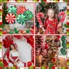 Decorações de Natal 12pcs Conjunto de balão de doces Cane Swirl Foil Party Theme Decoração 231128