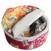 Mats Japanese Circular Cat Nest Creative Stängt Instant Noodles Pet Mat Söta varma hundbäddar Ramen House för alla årstider husdjursmöbler