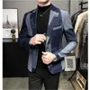 Garnitury męskie Blazers wysokiej jakości styl brytyjski przystojne mężczyźni Ubranie proste Slim Fit Formal Wear Kuitułowe kurtki S3XL 231128