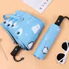 Umbrellas Children's Umbrella Cartoon Bear Automático Crianças Estudantes Três Foldas Compactas Luz Compacta UV Sunny Rainly Colorful Unbrella