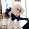 Vestidos adorável filhote de cachorro roupas de cachorro 100% malha algodão bonito laço rosa vestido de princesa para pequeno médio cão pet saias chihuahua trajes casacos