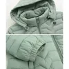 Kvinnor Down Parkas Women Parka Winter Jacka Middle Old Hooded Mid Long Coat Warm Ladies Outwear Högkvalitativ bomullsajonerad Casual kvinnliga toppar 231129