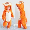 Pyjamas baby rompers vinterdräkt flanell för tjej pojke småbarn spädbarn kläder barn övergripande djur panda tiger lejon enhörning ropa bebe 231128
