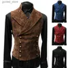 Herrenwesten Vintage Rot Wildleder Anzug Weste Männer 2022 Marke Zweireiher Anzug Westen Weste Casual Slim Ärmellose Steampunk Gilet Homme 3XL Q231129