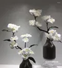 Dekorativa blommor riktiga beröring konstgjorda silikon körsbärsblommor grossist filt latex persika bröllop cereza cereja 6pcs/parti