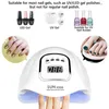 Nail Dryers 12080W SUN X5 Nail Dryer for Curing All Gel Nail Polish UV LED Smart Light for Gel Protable Nail Drying Lamp Manicure Tools 230428