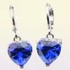 10prs lackyshine真新しい女性dangle dangle heartshaped blue topaz gems silver zircon earringsjewellery2250143354