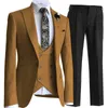 Conjuntos de chaquetas de chándal para hombre Traje De Hombre personalizado chaleco de doble botonadura esmoquin para trajes de padrino de boda hombres BlazerVestPant 231129