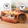 Tapis pliable pour chat, Tunnel pour maison de chat, fournitures pour animaux de compagnie, jouets de jeu, lit détachable pour chat, Tunnels pour animaux de compagnie de grande taille