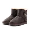 Australian Snow Mini-Stiefel, klassische Wildleder-Woll-E-Winterschuhe, Bailey Bow Short Button Boot Triplet Booties für Kinder, Kleinkinder, Größe US5C-5Y, EUR21-37