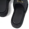 Сколпочная повседневная обувная пляжная прогулка по пери для соломы соломенная плетение Loafer Sandal Designer Женская платформа Sliders Triangle Raffias Мужские