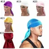 Jardim moda masculina cetim durags bandana turbante perucas homens seda durag headwear bandana pirata chapéu acessórios de cabelo zwl224 zz