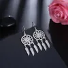 Dangle Oorbellen 925 Gestempeld Zilver Kleur Fijne Dream Catcher Veren Voor Vrouw Modeontwerper Party Bruiloft Sieraden Geschenken