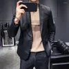 Mäns kostymer 5xl Big Size Europe Slim Fit Black Leather Blazers MENS Soft Blazer Ceket Spring 2023 Trender Jackor Vintkläder