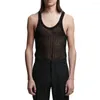 Men's Tank Tops Trendy Sports Vest 3D Cutting Camisole Loose Fit Men Workout Gym Top Knitting Sweat Absorbing