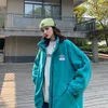 Kvinnors jackor 2023 Autumn and Winter Korean Loose Jacket Casual Fleece Cardigan Men Women Street Fashion Black Green Overized