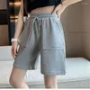 Vêtements de sport élastiques Shorts de sport femmes été coupe ample mode taille haute jambe droite Hong Kong décontracté respirant demi-pantalon