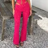 Women's Two Piece Pants Hirigin Chic Women Summer Outfits Front Cutout Lace Tops Low Rise Skinny Long Flare 2 Pieces Clothes Set Streetwear