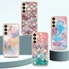 32Designs marmurowy miękki IMD TPU Chromed Case for Samsung S24 Ultra S24 Plus Fashion Flower Ocean Bling Scal Granite Kamienne okładka telefonu komórkowego