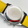 TF Watches 41mm Top Time A233112A1A1X1 Acciaio inossidabile ETA7750 Cronografo automatico Orologio da uomo Quadrante bianco Cinturino in pelle da uomo Orologi da polso