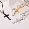 Collier ras du cou croix en acier inoxydable pour homme couleur or collier chaîne pour hommes bijoux Corrente Masculina 50 cm