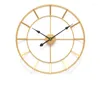 Horloges murales rondes classiques en métal horloge géante Creative Loft moderne doré décoration élégante Para El Hogar décorations de chambre