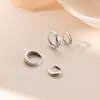 Boucles d'oreilles créoles mode couleur argent métal pour femmes hommes Simple classique petit cercle rond Huggies bijoux de fête