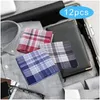 Bow Ties 12X Cotton Mens Handkerchiefs 16Inch Bandanas Pocket Square Hankies For Women Men Birthday Formal Celebration Grandfathers Dhtw9