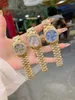 56% OFF watch Watch Fashion Full Women Girl Ladies Diamond Flower Style Luxury Steel Metal Band Quartz Clock RO 248