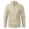 Style de mode coréen hommes col roulé Cardigan fermeture éclair chandails vestes solide tricoté pull manteau mâle décontracté hiver chaud lâche tricots