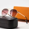 2023 Gözlük Heatwave Klasik Güneş Gözlüğü Yuvarlak Tasarım Gözlük Güneş Gözlüğü Moda Lüks Metal Tasarımcıları Altın Çerçeve Güneş Mektup V Gözlük Erkek Kadın