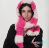 Sciarpe Sciarpa a righe colorate invernali Sciarpa lavorata a maglia in lana d'agnello calda addensata Sciarpa lunga in peluche per esterni Regali di Natale hijab