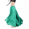 Etapa desgaste mujeres brillante satén largo falda española swing baile danza del vientre traje 14 colores disponibles