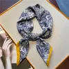 Scarves Flower Luxury Neck Tie Female Print Satin Shawl Silk Scarf Women Hair Had Wrist Foulard Head Scarves Kerchief Hijab Bandana J0428