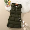 Damenwesten Winterjacke Kapuzenweste ärmelloser Mantel Cardigan Warm Outwear Korean Fashion Slim Fit Tops 231128