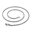 Vente chaude torsion chaîne collier en acier inoxydable corde chaîne argent or hommes collier chaîne mode femmes bijoux en gros