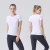 迅速なテックヨガ女性用シームレスワークアウトシャツLL-2.0スリムフィットショートスリーブスポーツティークイック乾燥通気性ジムランニングトレーニングアスレチックTシャツ