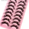 Cílios Postiços 10 pares Mink Cílios Invisível Banda Lash Extensão Natural Cílios Postiços Cruz Cluster Fada 3D Faux Big Eye Long Fake Lashe Q231129