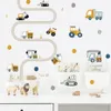 Wall Stickers Cartoon Cute Urban build Car Watercolor Nursery Removable Decals Art Print Kids Boys Room Interior Home Decor 231128