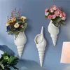 3 TIPI Moderna ceramica bianca Conchiglia di mare Conchiglia Vaso di fiori Appeso a parete Decorazioni per la casa Soggiorno Sfondo Muro Decorato Vaso 210409316j