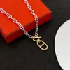 Farandole halsband H för kvinnor designer halsband par guld pläterade 18k t0p 5a officiella reproduktioner premium gåvor snabb frakt med ruta 014